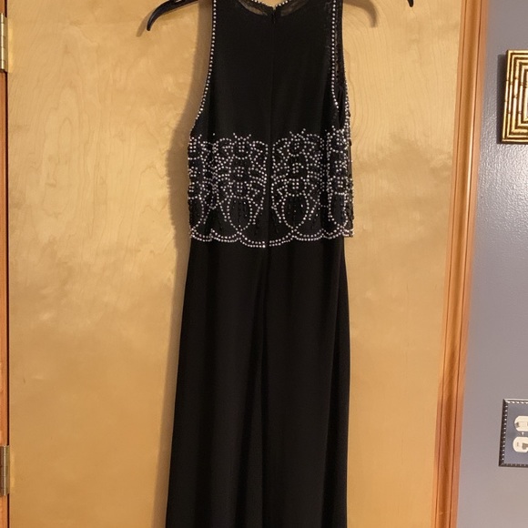 Black Beaded Halter Maxi Dress - Picture 10 of 12